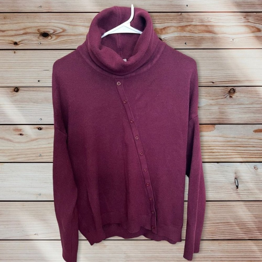 Evolution By Cyrus Maroon Turtle Neck Sweater Med… - image 1